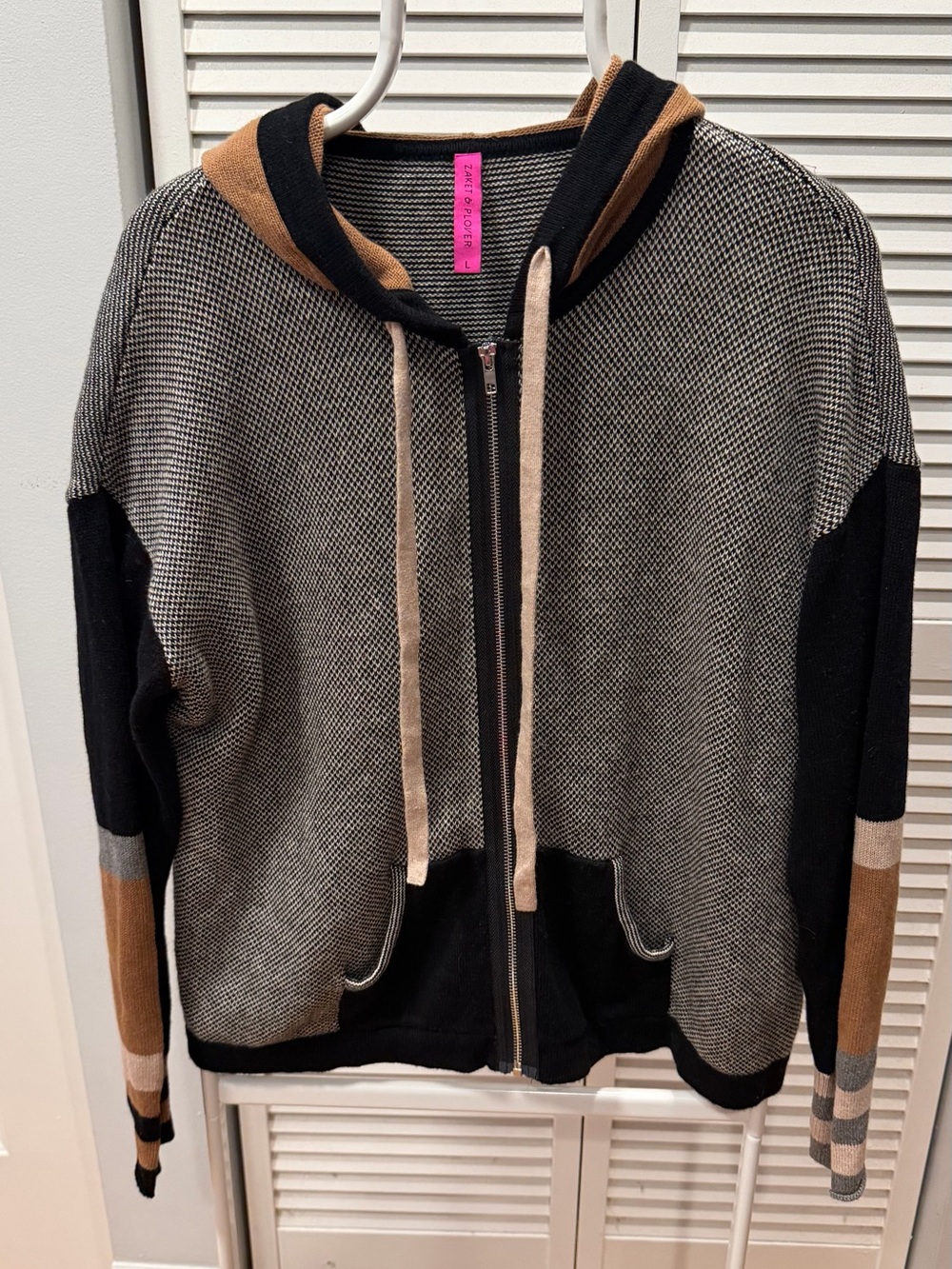 Zaket & Plover Birdseye Hoodie Black Combo Women’s Size L